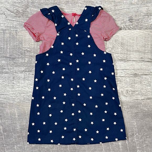 Carters Girls Patriotic Dress Set 3T Navy Stars & Red White Stripe USA Skirtall - Picture 3 of 6